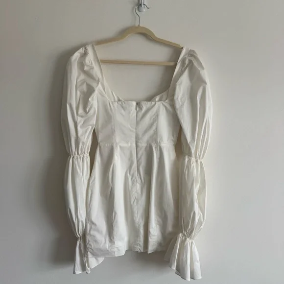 House of CB | Elsie White Puff Sleeve Corset Mini Dress ~ Medium - Picture 10 of 11
